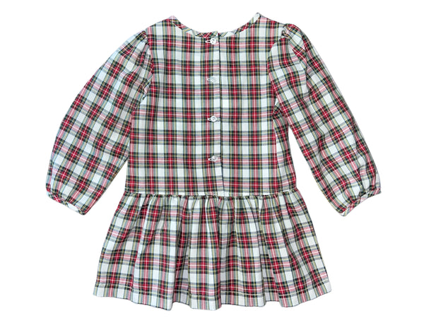 LAYLA DRESS L/S BIAS  - RED/GREEN PLAID