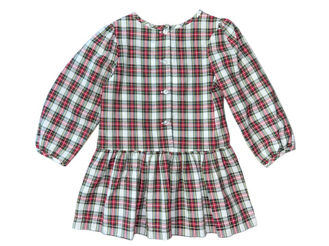 LAYLA DRESS L/S BIAS  - RED/GREEN PLAID