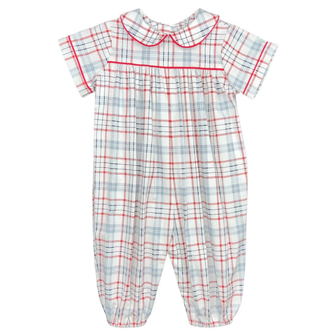 ANDREW LONG BUBBLE S/S - RED/WHITE/ BLUE PLAID