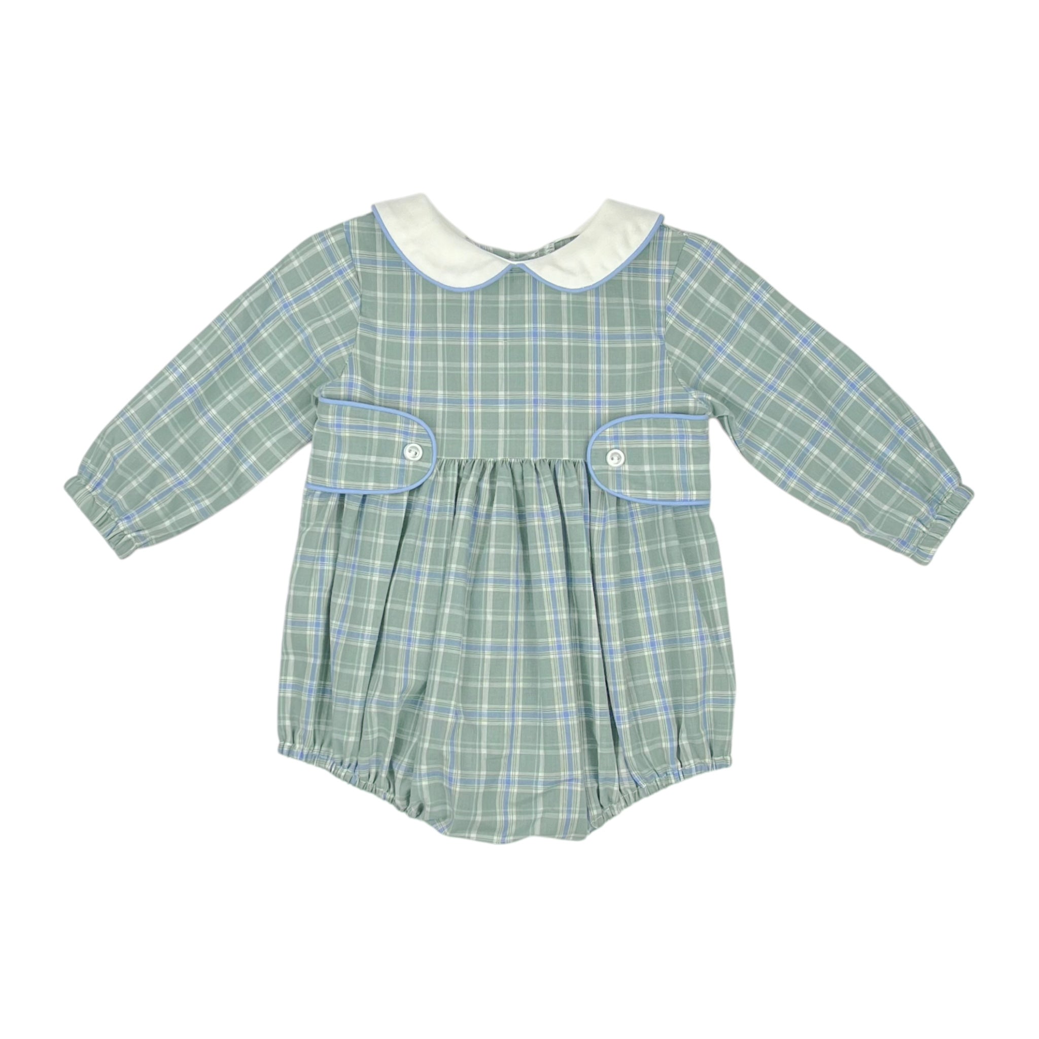 EDWARD BUBBLE L/S  - SAGE/ PERI PLAID