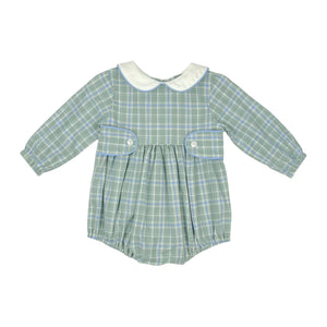 EDWARD BUBBLE L/S  - SAGE/ PERI PLAID