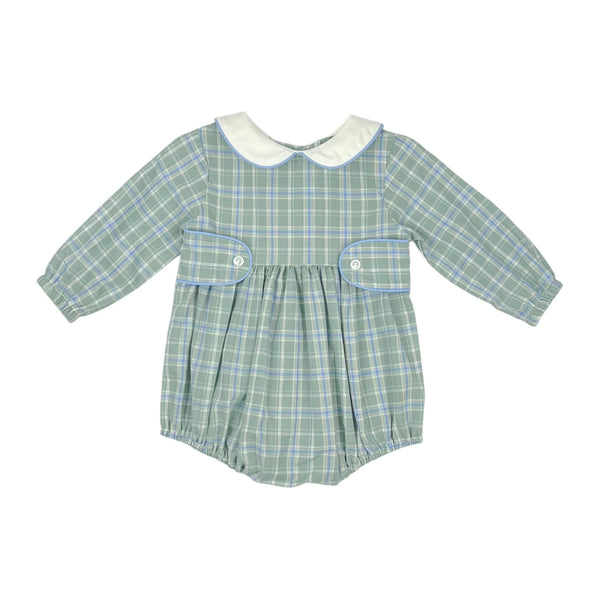 EDWARD BUBBLE L/S  - SAGE/ PERI PLAID