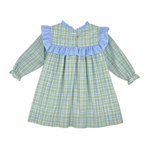 SYDNEY DRESS - SAGE/ PERI PLAID