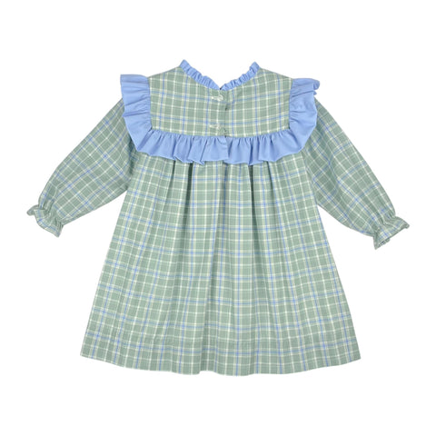 SYDNEY DRESS - SAGE/ PERI PLAID
