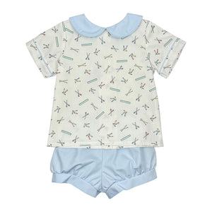 Bob Boy Short Set - School Supply Fabric