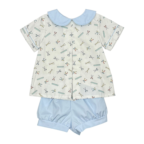 Diaper Boy Band Short Set - School Supply Fabric