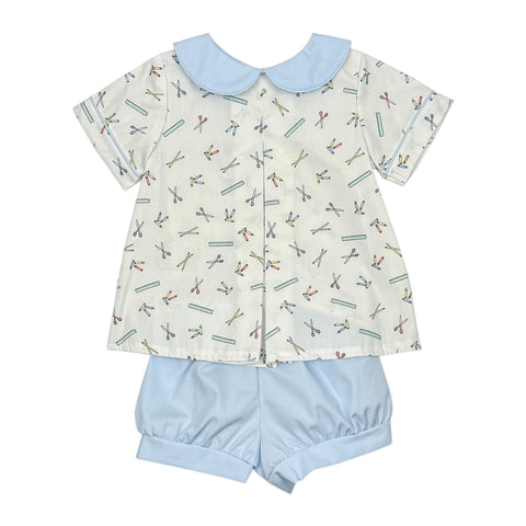 Diaper Boy Band Short Set - School Supply Fabric