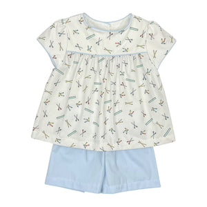 Claire Band Short Set - School Supply Fabric