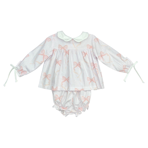 CHRISTY GIRL BLOOMER SET  - PINK BOW