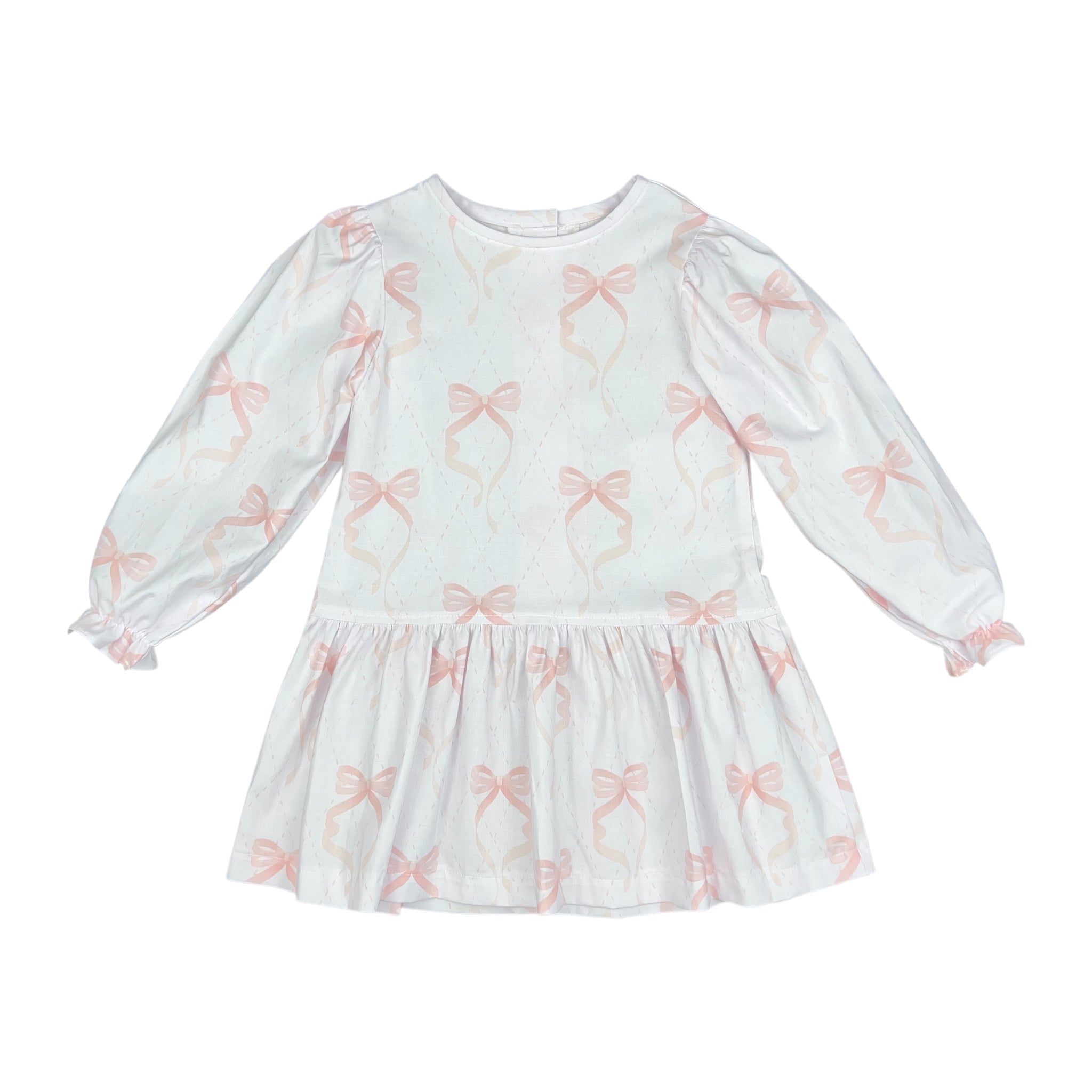 LAYLA DRESS L/S  - PINK BOW