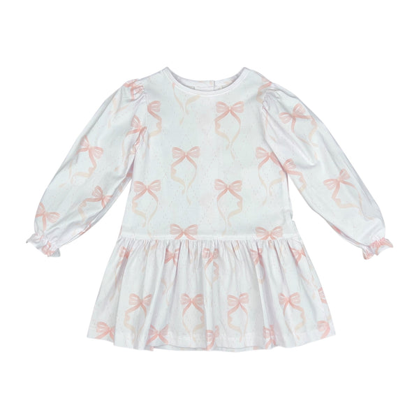 LAYLA DRESS L/S  - PINK BOW