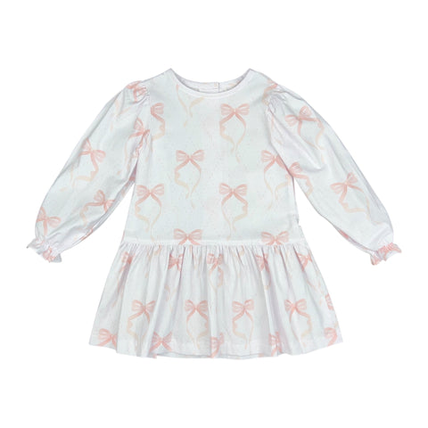LAYLA DRESS L/S  - PINK BOW