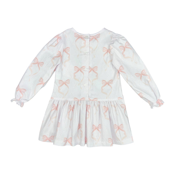 LAYLA DRESS L/S  - PINK BOW