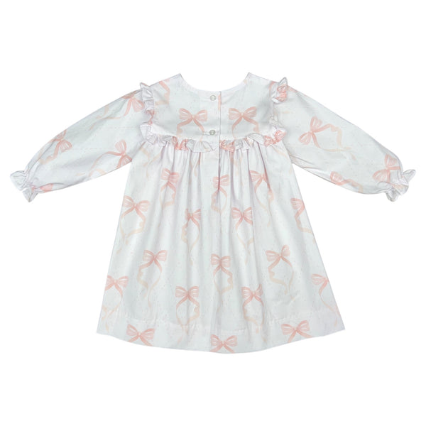 SYDNEY DRESS L/S  - PINK BOW