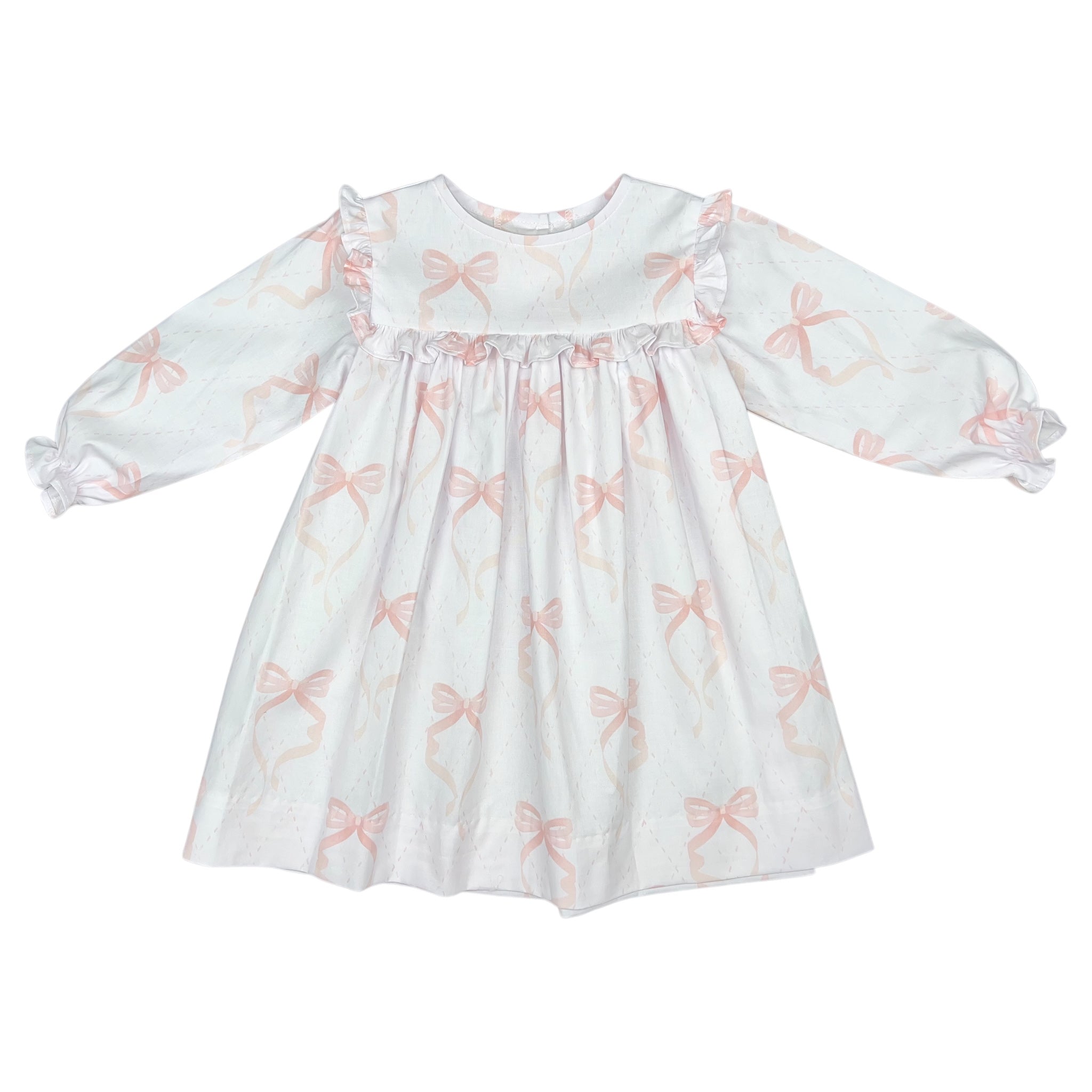 SYDNEY DRESS L/S  - PINK BOW