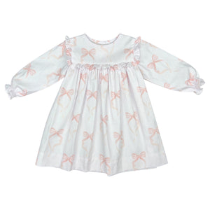 SYDNEY DRESS L/S  - PINK BOW
