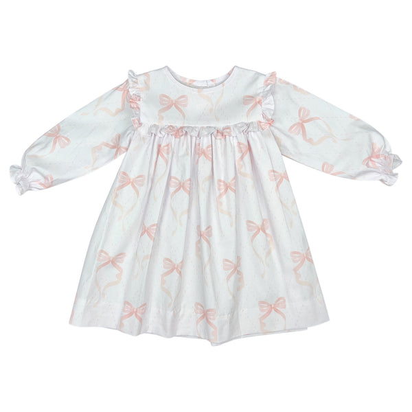SYDNEY DRESS L/S  - PINK BOW