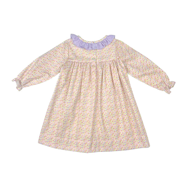 CHRISTY DRESS L/S W/ POCKET - PINK/LAVENDER FLORAL