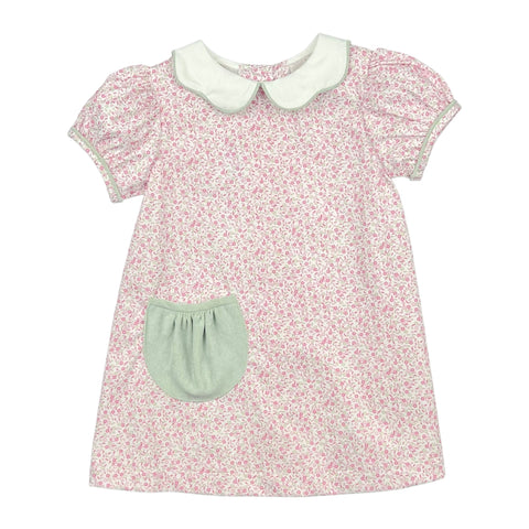 APRON DRESS S/S - PINK/MINT FLORAL