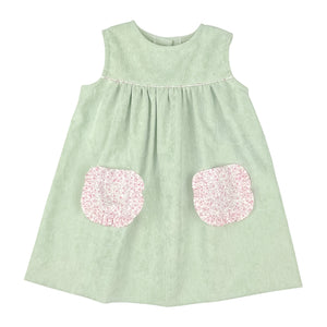 CHRISTY DRESS SLEEVELESS W/ POCKET  - PINK/MINT FLORAL