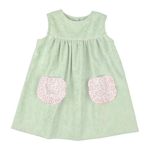 CHRISTY DRESS SLEEVELESS W/ POCKET  - PINK/MINT FLORAL