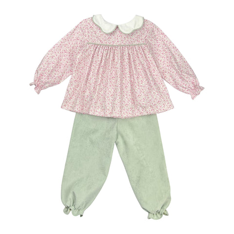 CHRISTY GIRL BLOOMER PANT L/S  - PINK/MINT FLORAL