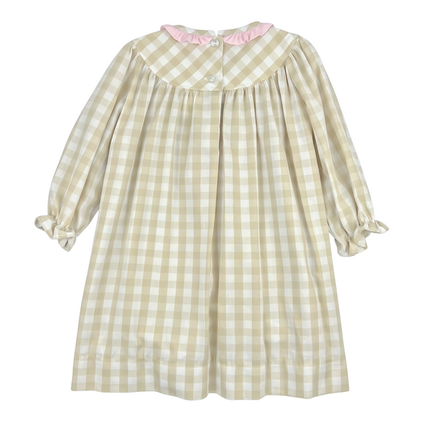 BROOKLYN DRESS L/S  - KHAKI CHECK