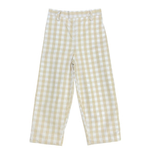 FLAT PANT LINED - KHAKI CHECK