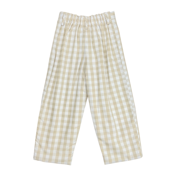 FLAT PANT LINED - KHAKI CHECK