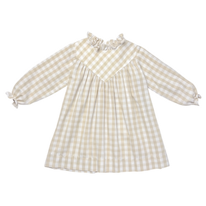 PRINCETON DRESS L/S  - KHAKI CHECK