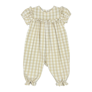SYDNEY LONG BUBBLE L/S  - KHAKI CHECK