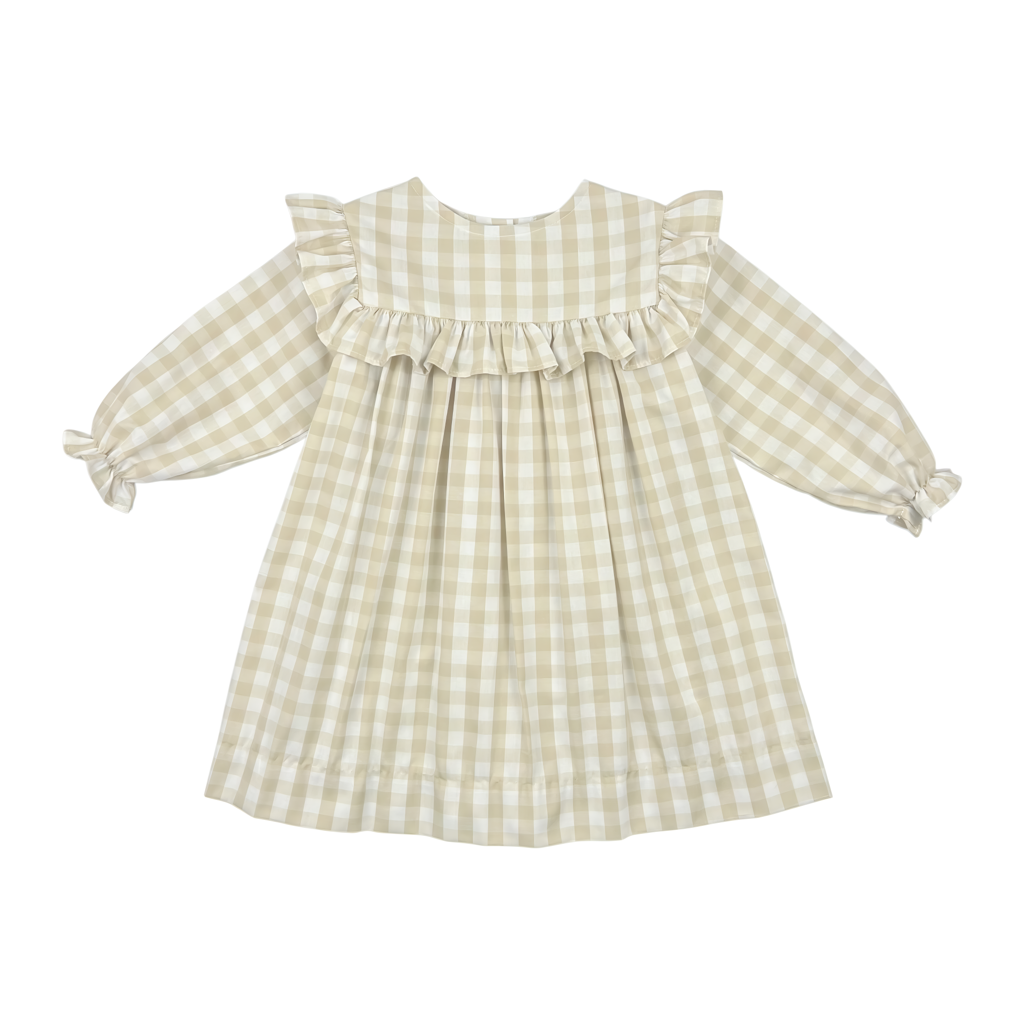 SYDNEY DRESS L/S  - KHAKI CHECK