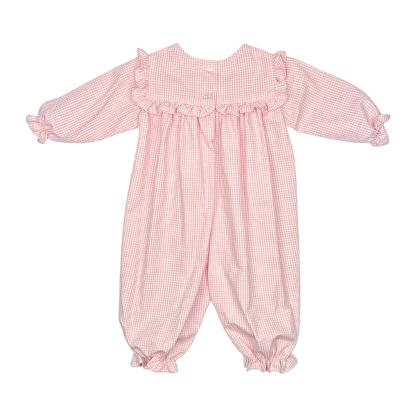SYDNEY LONG BUBBLE L/S  - PINK CHECK OXFORD