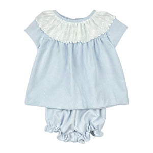 CLAIRE BLOOMER SET LACE - BLUE CORD