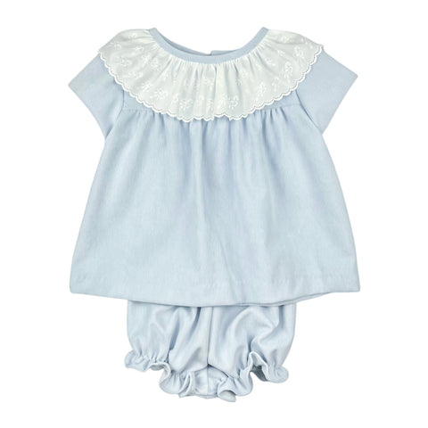 CLAIRE BLOOMER SET LACE - BLUE CORD