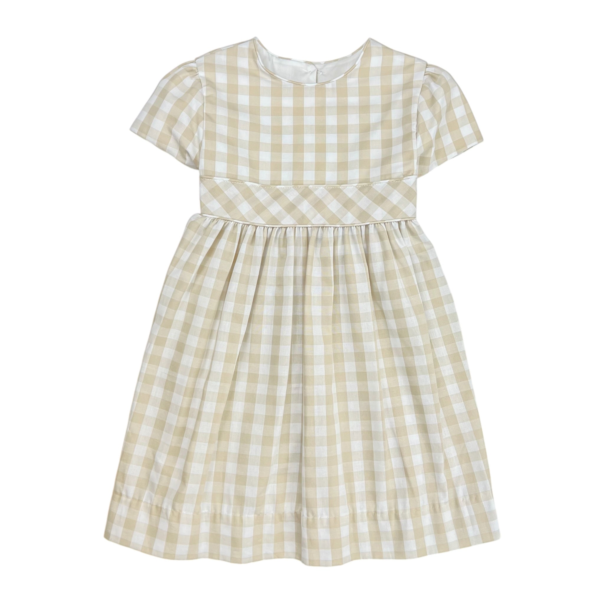 CHARLOTTE DRESS  - KHAKI CHECK