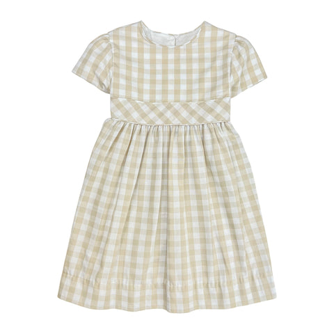 CHARLOTTE DRESS  - KHAKI CHECK