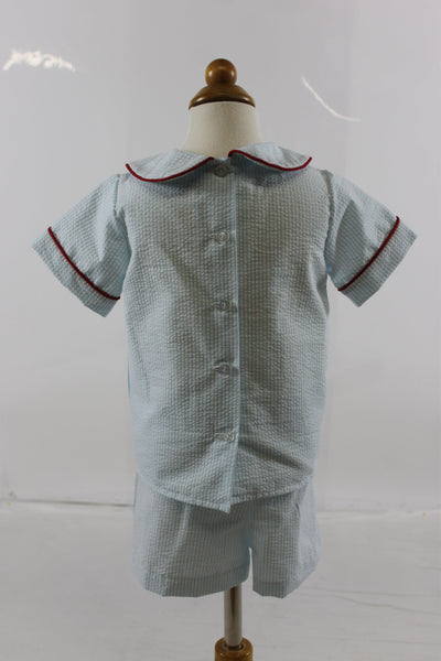 Hudson Boy Set - Aqua Stripe Seer