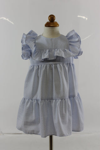 Mavora dress- blue stripe seer