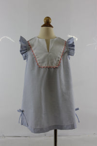 Malibu Dress - blue stripe seer