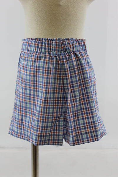 Tyler Boy Short Set - Blue red plaid