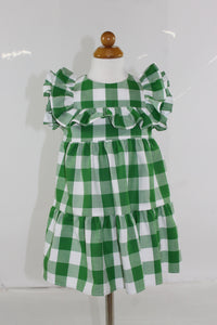 Mavora Dress - Green buffalo check