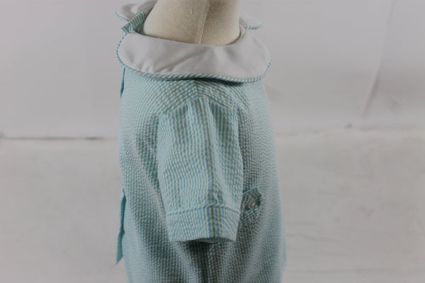 Tyler Boy Short Set - mint blue stripe seer