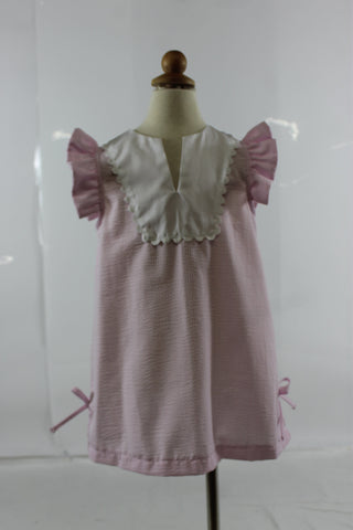 Malibu Dress - pink stripe seer