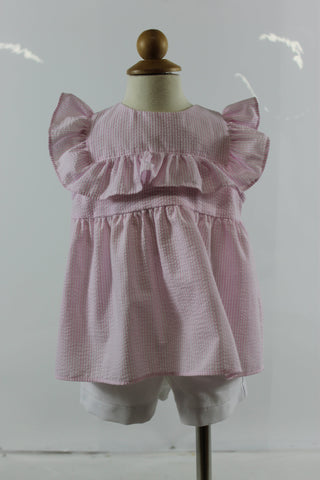 Mavora Girl Set - pink stripe seer