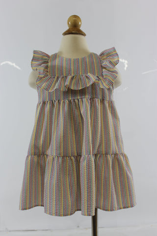 Mavora dress - rainbow stripe seer