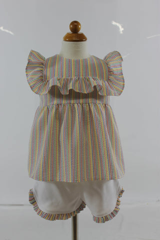 Mavora girl set - rainbow stripe seer