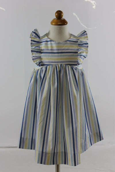 Addison Dress - yellow peri stripe