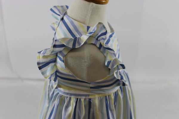 Addison Dress - yellow peri stripe