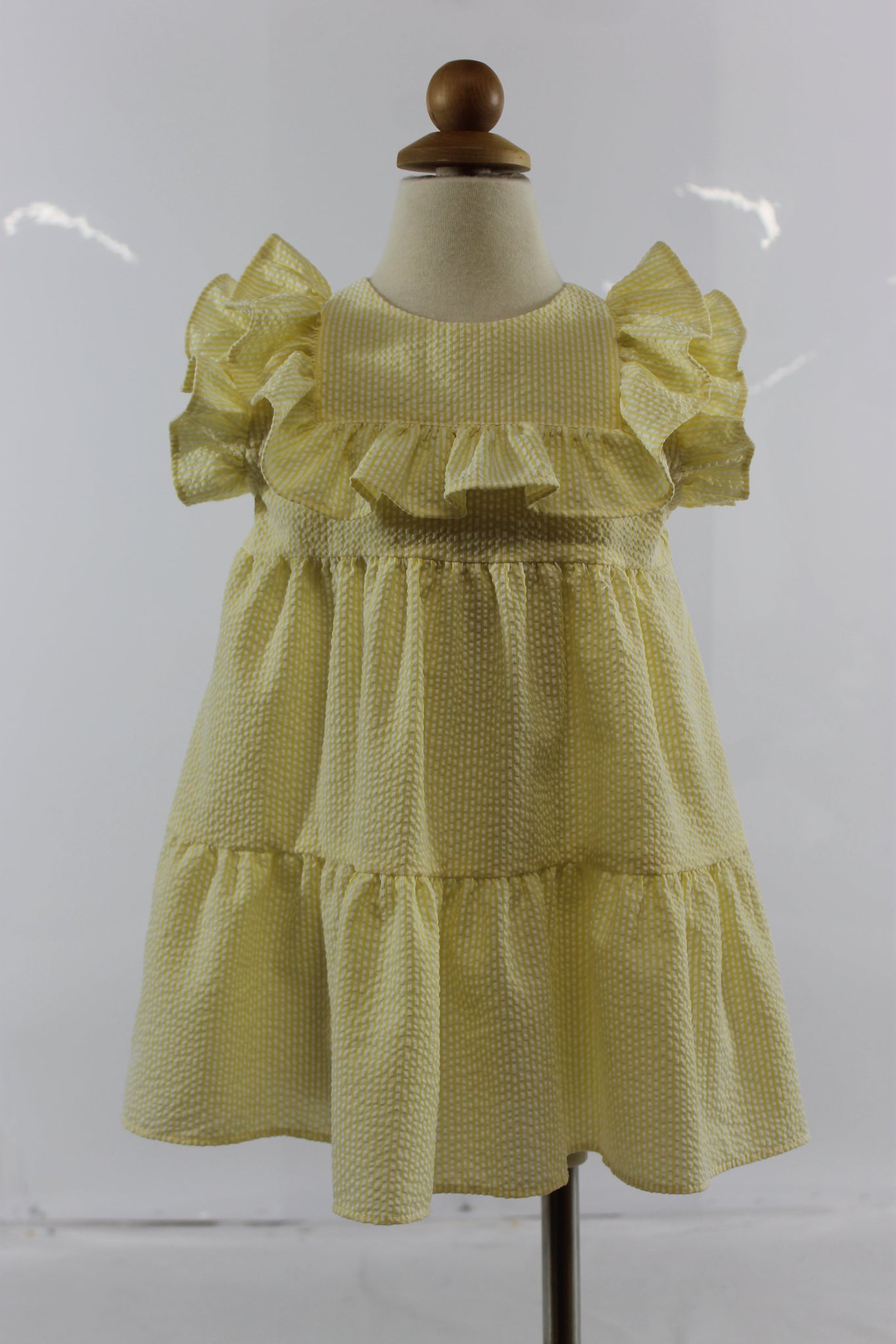 Mavora Dress - yellow stripe seer